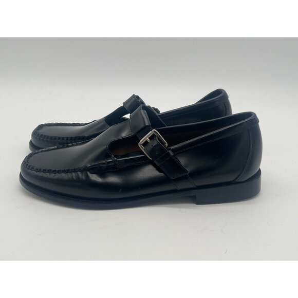 G.H. Bass Weejuns Womens Size 9 Black Leather Mary Jane Loafers With Buckle Clos - Picture 3 of 12